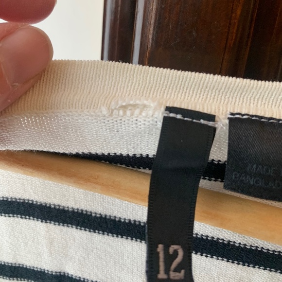 White Button Cardigan with Black Stripes - Picture 6 of 9